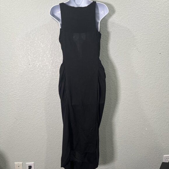 Vivienne Westwood Anglomania Midi Dress Sz 40 Black Drape Cocktail Evening 90s - Picture 4 of 11